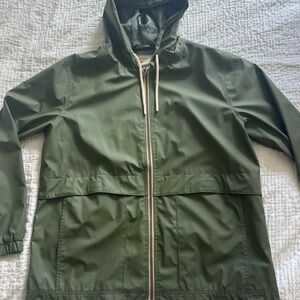 Women’s Green Hooded Rain Jacket